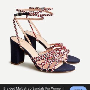 J. Crew Red, White, and Blue Braided Sandals